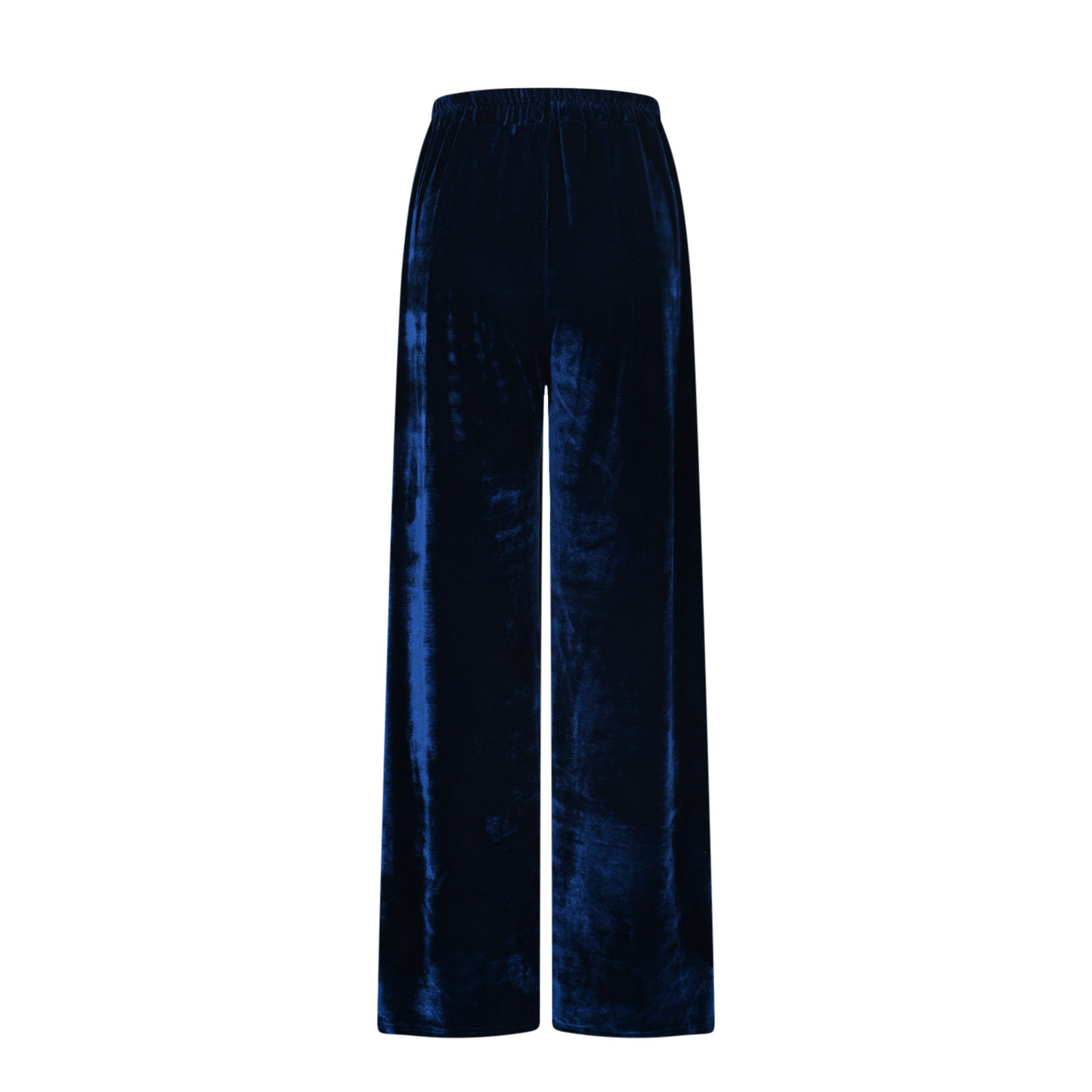Womens Velvet Wide Leg Pants Elastic Waist Loose Fit Lounge Trousers